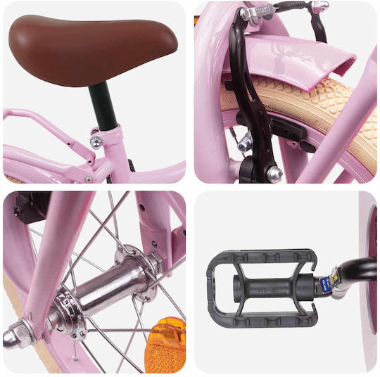 vidaXL Bicicletă Copii BMX 16" Roz
