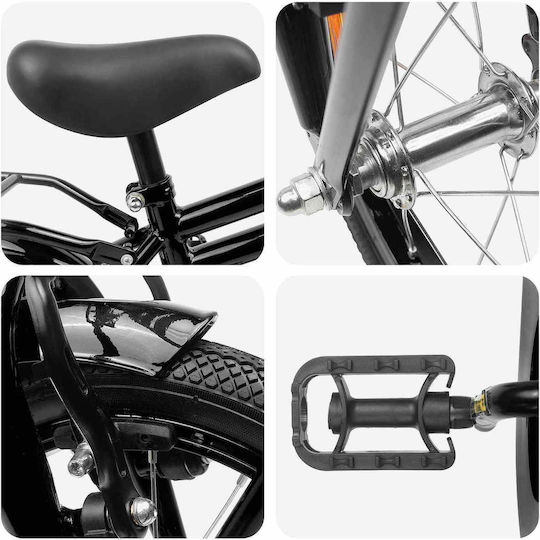 vidaXL Bicicletă Copii BMX Neagră 14"