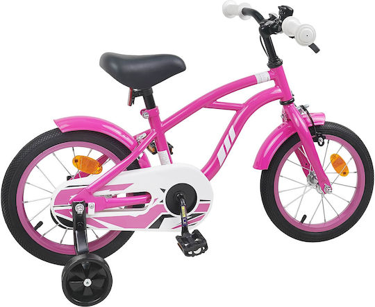 vidaXL Bicicletă Copii BMX 14" Roz
