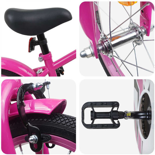 vidaXL Bicicletă Copii BMX 14" Roz