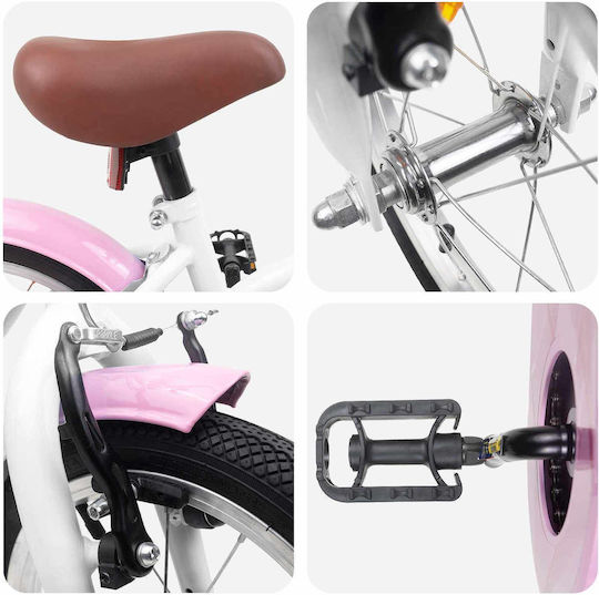 vidaXL Bicicletă Copii BMX Albă 14"