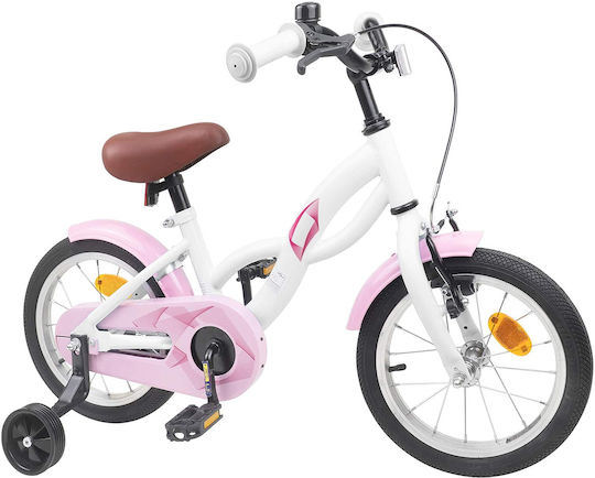 vidaXL Bicicletă Copii BMX Albă 14"