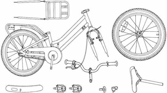vidaXL Bicicletă Copii BMX Albă 20"