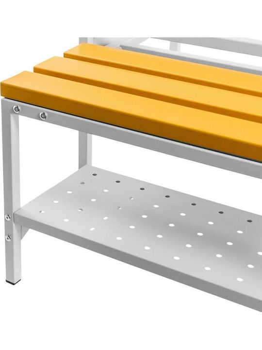 Outdoor Metal Gray Bench With Chest 80x80x43cm