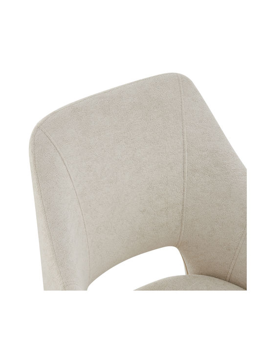 Nordo Metallic Dining Armchairs Cream 2pcs 56x58x85cm