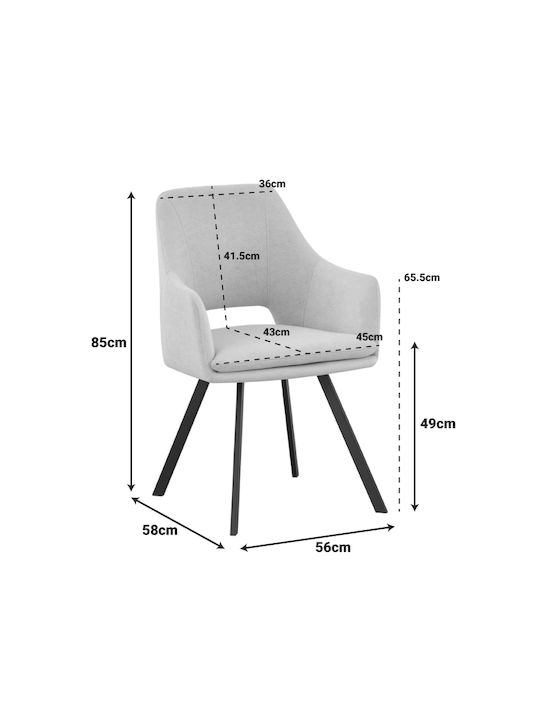 Nordo Ess- und Küchenstühle Metallisch Anthrazit 56x58x85cm