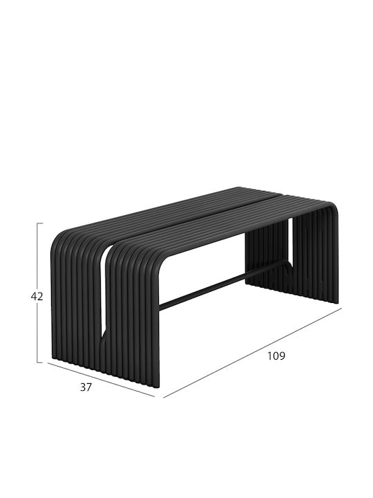 Intrepid Outdoor Bench Metallic Black 105.5x38x42cm