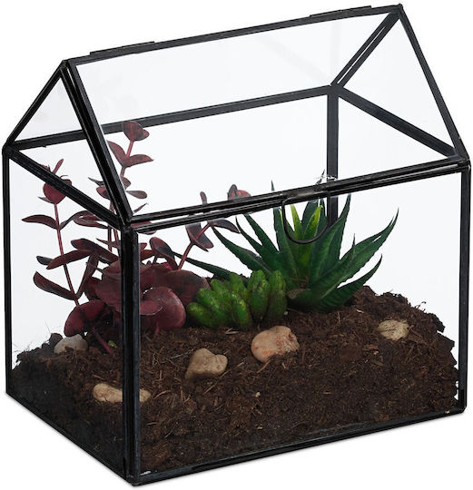 Relaxdays Vase Glas Schwarz 16x11.5xH16cm Relaxdays Vase Glas Schwarz 16x11.5xH16cm