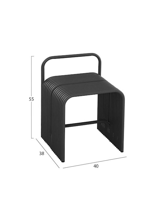 Hocker Für Das Wohnzimmer Metallisch Schwarz 40x38x55cm