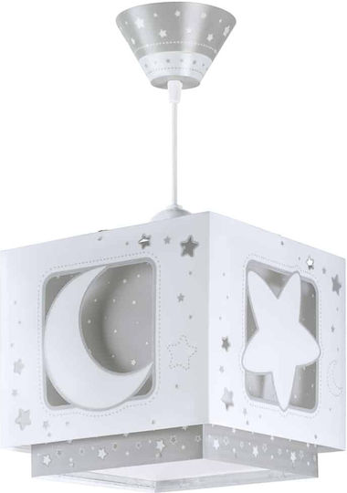 Ango Single-Light Kids Ceiling Pendant Light Made of Plastic 15W with E27 Socket Gray