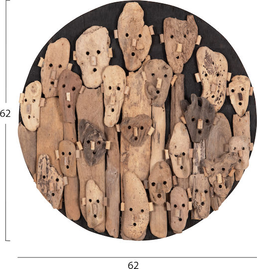 HomeMarkt Διακοσμητικό Τοίχου από Ξύλο 62x62cm HomeMarkt Διακοσμητικό Τοίχου από Ξύλο 62x62cm