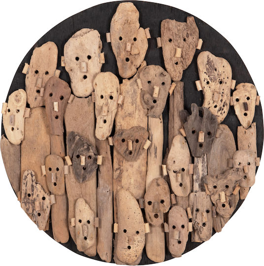 HomeMarkt Handmade Wall Decor Brown Wooden 62x62cm