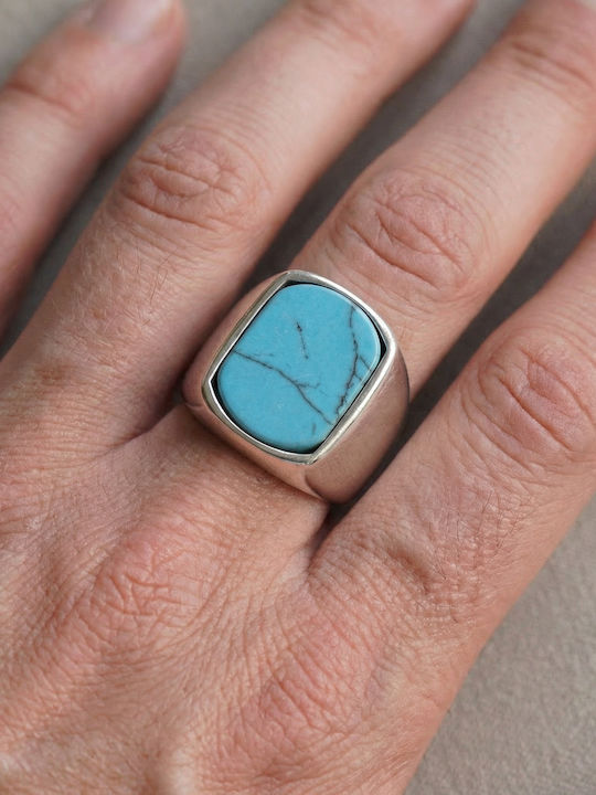 Kiriakos Gofas Men's Ring with Stones Silver