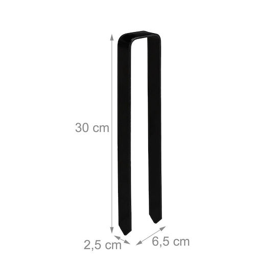 Relaxdays 4x Erdanker Set Schwarz 30x2,5x6,5 cm