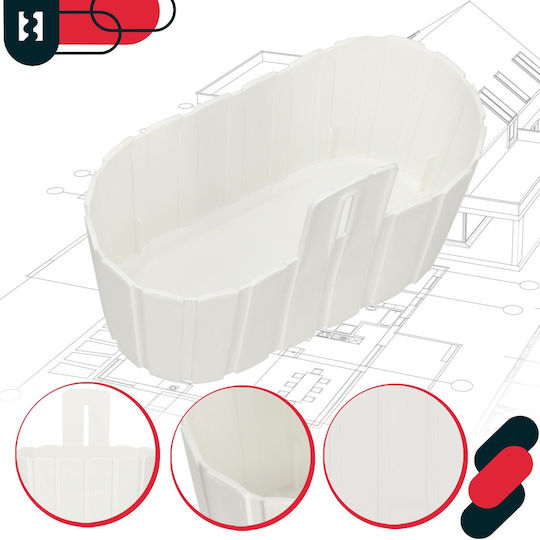 Kotarbau Set 4 Ghivece De Flori Din Plastic Rustic Alb