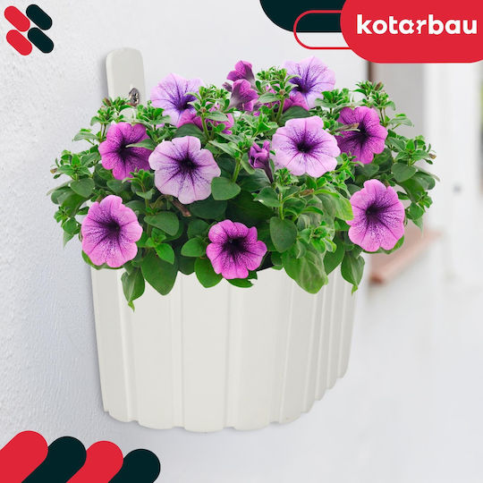 Kotarbau Set 4 Ghivece De Flori Din Plastic Rustic Alb