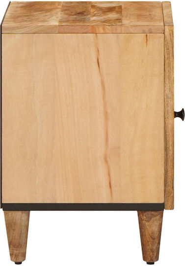 Нощно Шкафче От Масивно Дърво Кафяво 40x33.5x46см