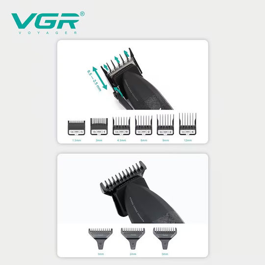 Professional Rechargeable Hair Clipper Kit Black V-640 3 Pieces
