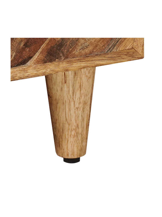 Rectangular Central Coffee Table Made of Solid Wood with Drawers Brown L80xW54xH40cm