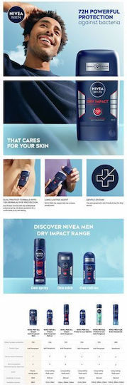 Nivea Dry Impact Αποσμητικό 72h σε Stick 50ml
