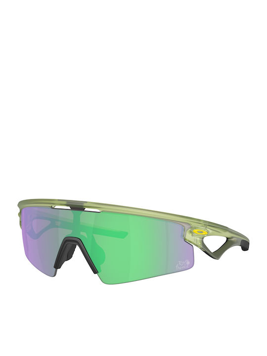 Oakley Sun Male Sunglasses with Green Horn-Rimmed Frame and Green Lens