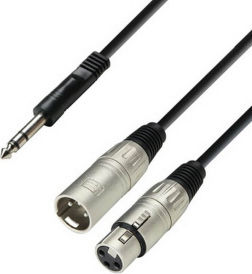 Adam Hall Cable 2 x XLR female - 3.5mm male Μαύρο 6m K3YVMF0600