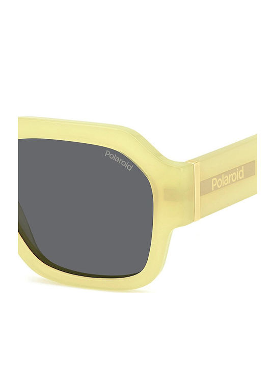 Polaroid Sunglasses with Yellow Plastic Frame and Gray Lens PLD6212/S/X 40G/M9