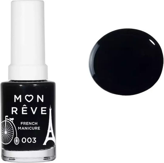 Mon Reve French Manicure Glossy Nagellack für Französische Maniküre 003 Schwarzer Tip 13ml