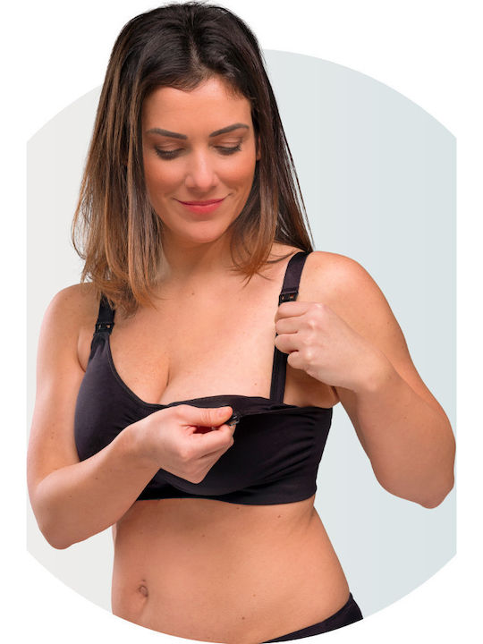 Carriwell Padded Maternity & Nursing Sports Bra with Clips Black
