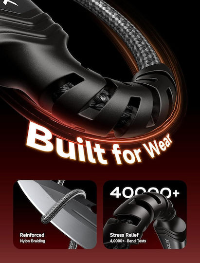 Jsaux Braided USB 2.0 Cable USB-C Male - USB-A 18W Gray 2m