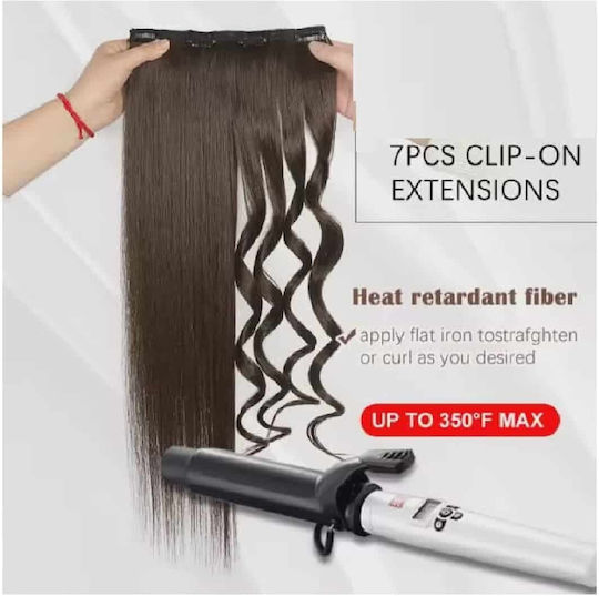Hair Extensions with Clip in Chestnut Colour 60cm