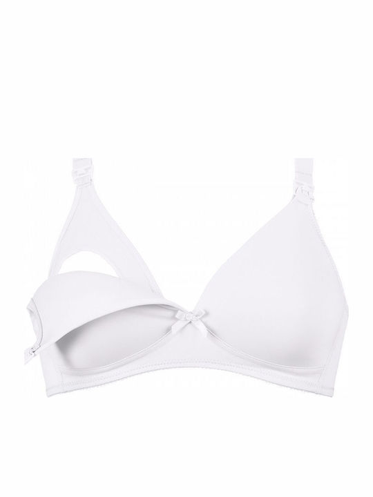 Naturana Maternity & Nursing Bra with Clips White