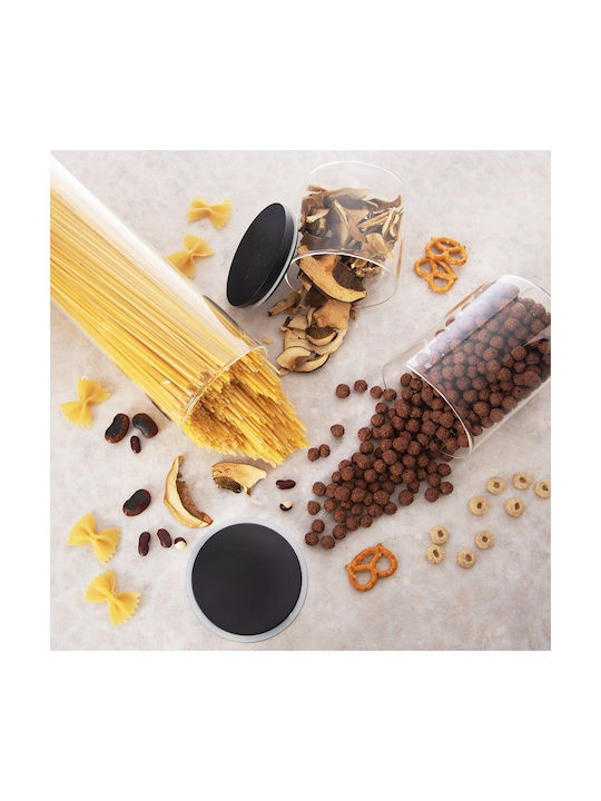 Orion Glass Black Coffee Pasta Jar with Lid 450ml