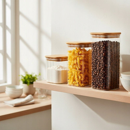 Vilde Glass Coffee Pasta Jar with Lid Transparent 750ml