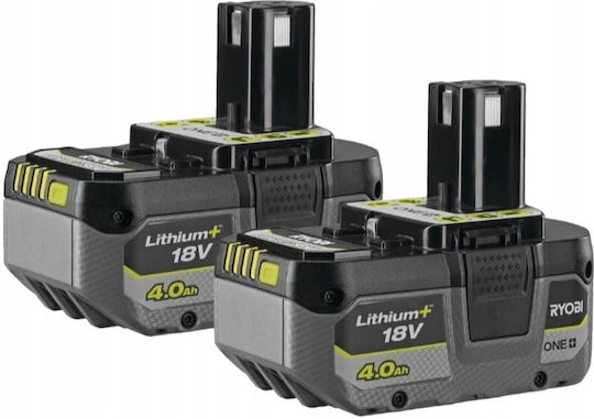 Ryobi Σετ 2 Μπαταριών Εργαλείου 18V με Χωρητικότητα 4Ah