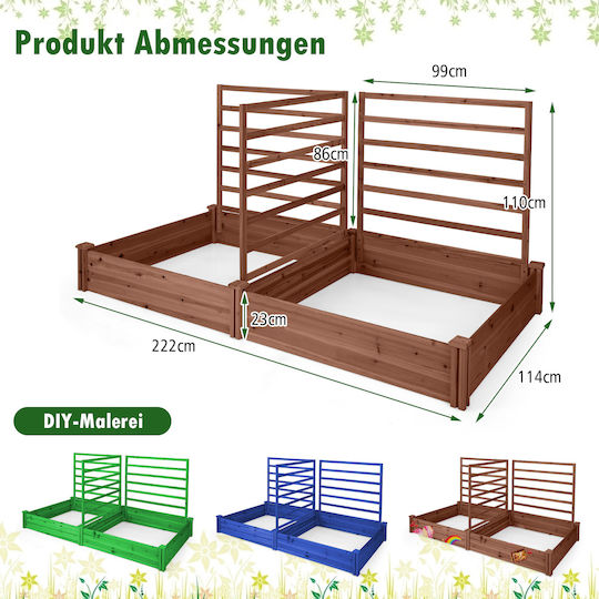 Costway Zarndinieră din Lemn Maro 222x114x110 cm