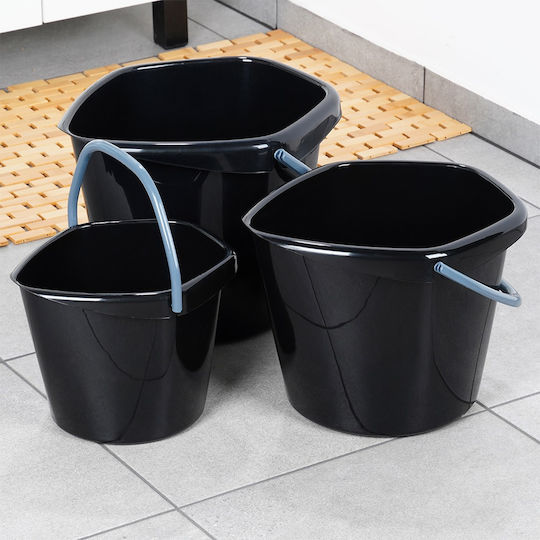 Vilde Kunststoff Mop Eimer mit Gewicht 5lt Schwarz