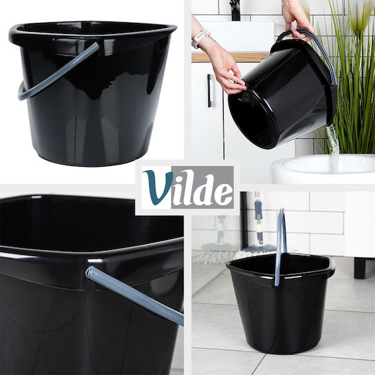 Vilde Kunststoff Mop Eimer mit Gewicht 5lt Schwarz