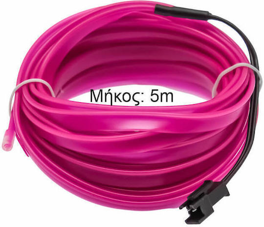 Εύκαμπτο Φωτιζόμενο Led Καλώδιο Neon 12v Μωβ Εσωτερική Διακόσμηση Αυτοκινήτου 5m Οεμ