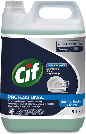 Cif Professional Baking Soda Mint Pack – Universal Manual Dishwashing Detergent Mint Scent 2x5 L