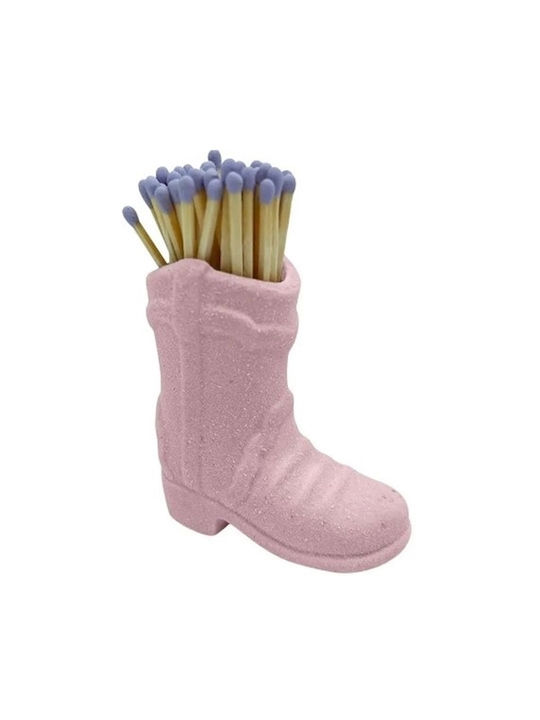 Pink Ceramic Matchstick Holder