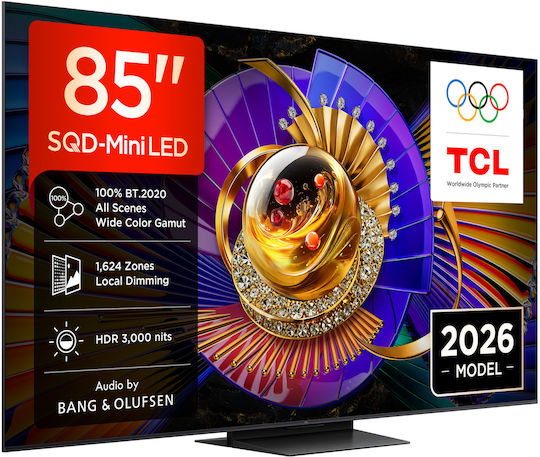 TCL Smart Τηλεόραση 85" 4K UHD SQD-Mini LED C7L HDR (2026) 85C7L