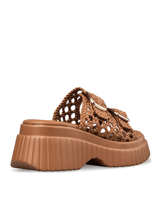 Damen Flache Sandalen Beige