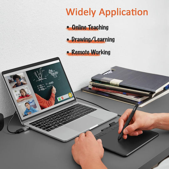 Ugee S640 Tabletă Grafică Pc Tabletă Digitală de Desen Stylus 8192 Niveluri Sensibilitate la Presiune 10 Taste Scurtătură Compatibil Windows Mac Linux Android