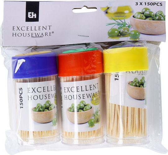 Excellent Houseware Bamboo Toothpicks 3x150 Pcs