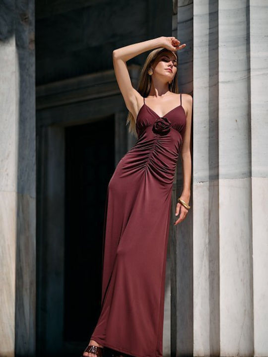 Summer Maxi Evening Dress Burgundy