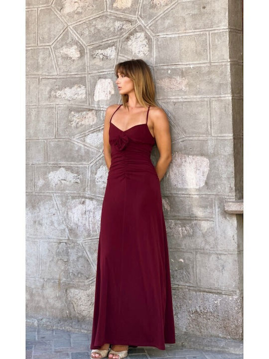Summer Maxi Evening Dress Burgundy