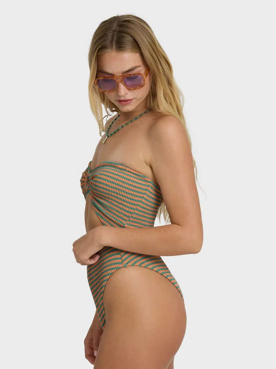 Summer Strapless Swimsuit with Cutouts Bay Blue