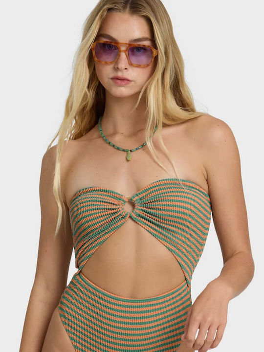 Summer Strapless Swimsuit with Cutouts Bay Blue