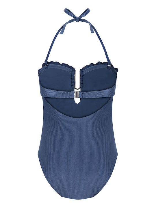 Strapless Blue Swimsuit